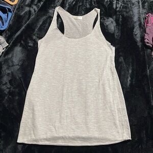 Grey and White Stripe Tank Top